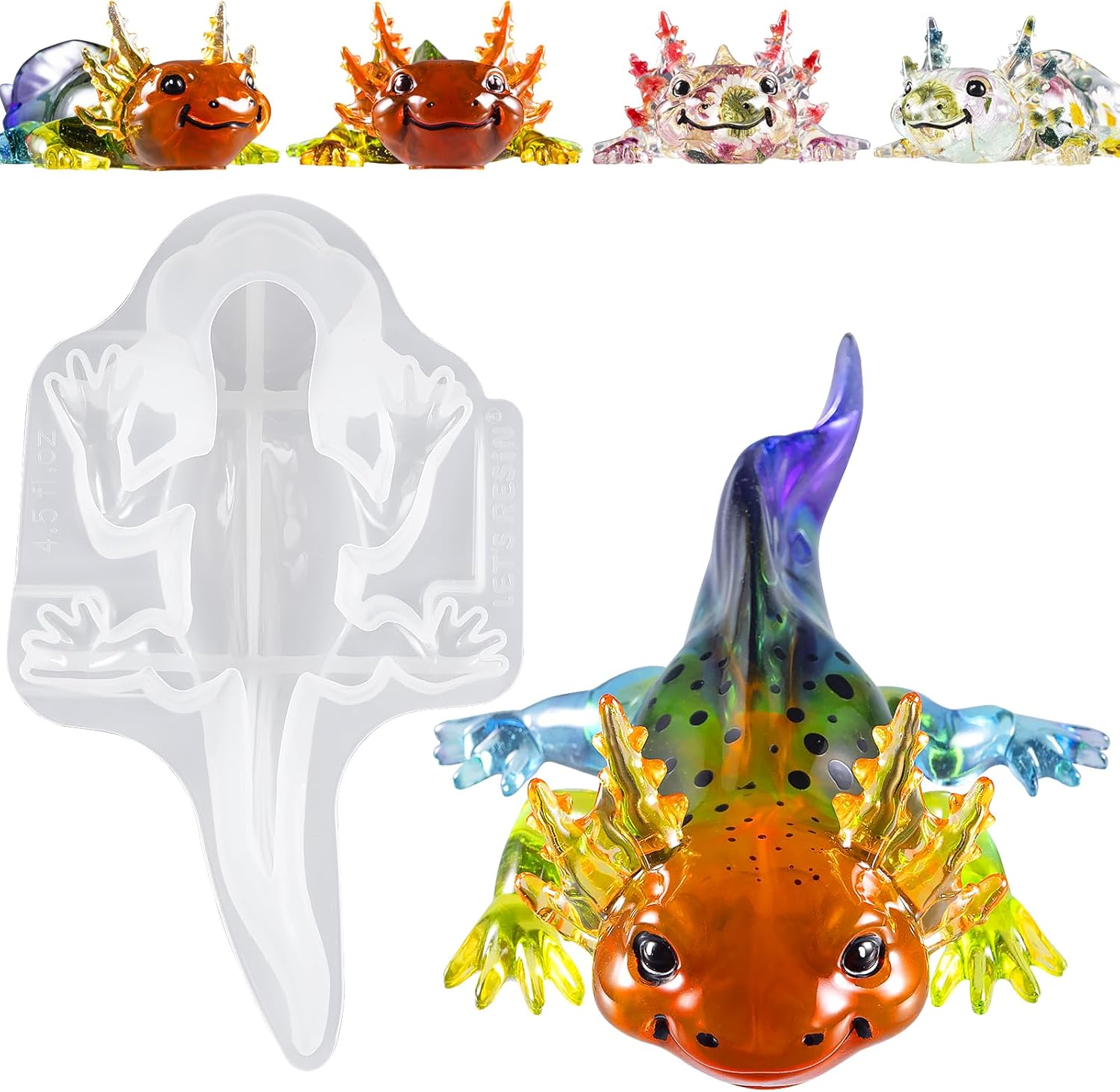 Resin Art And Decor - Large Axolotl Resin Molds Silicone, 3D