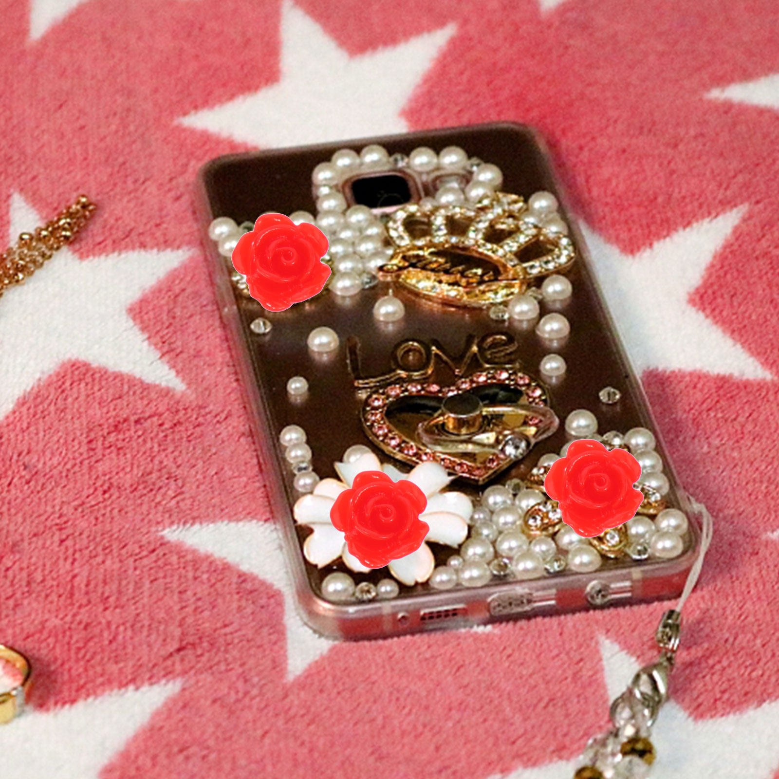 Resin Art And Jewelry - 50Pcs Stereo Resin Rose Ornaments for