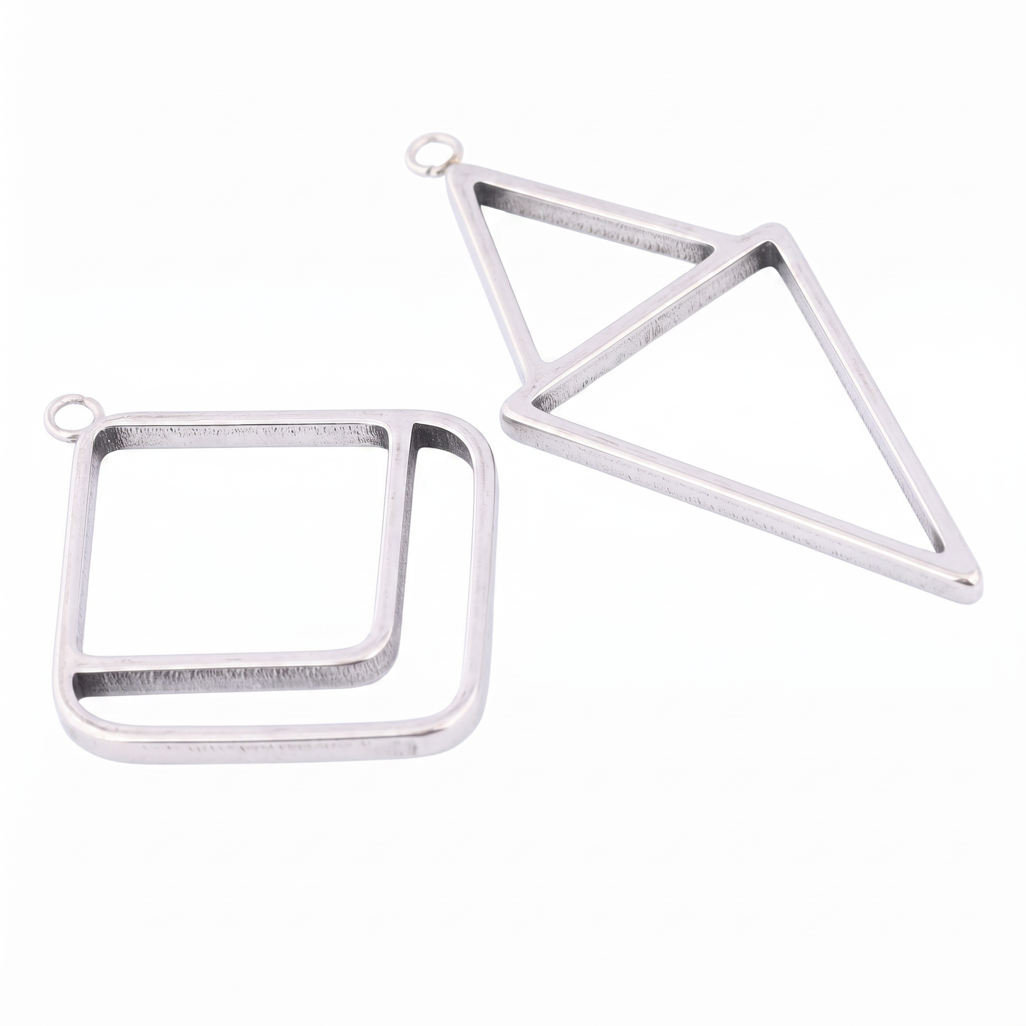Resin Art Notes - 10pcs Square Triangle 3mm Thick Open