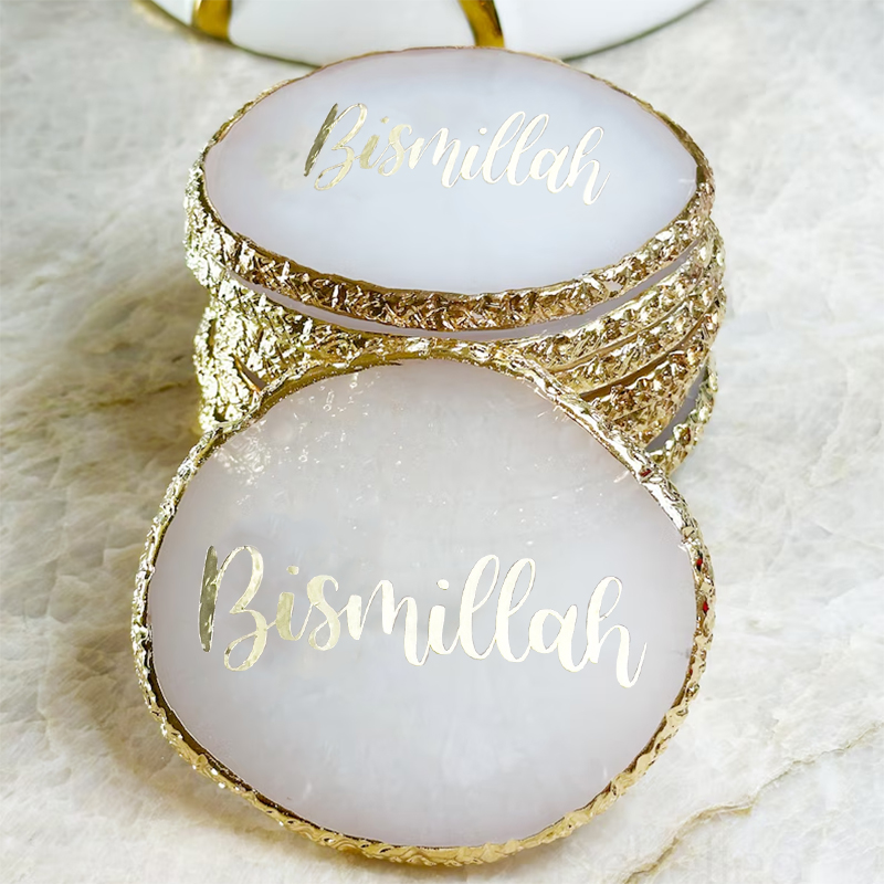 Resin Art Quran Set - Bismillah gold Coaster suhoor Iftar Muslim