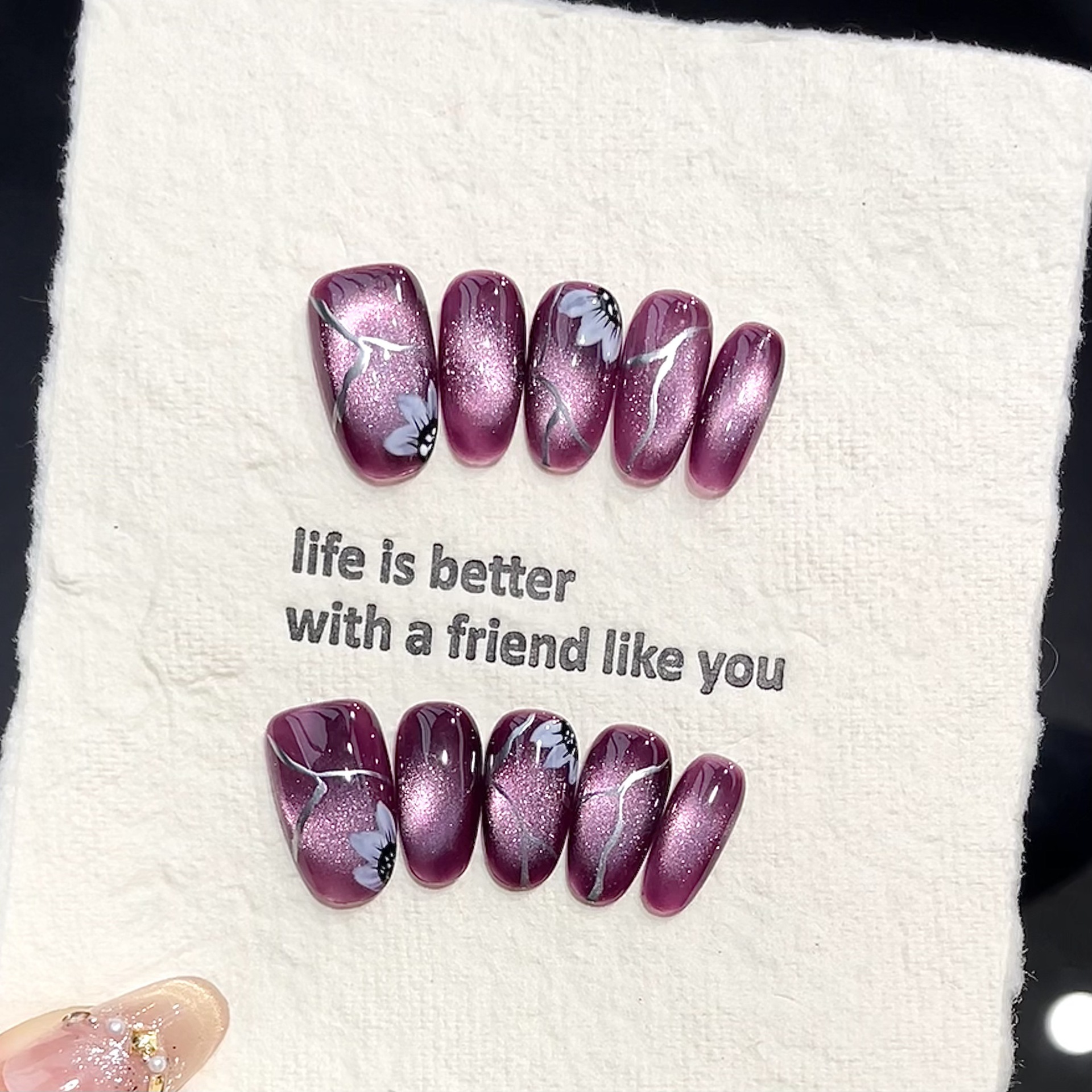 10pcs Handmade Pressed Oval Na - Resin Art Glitter recension och pris