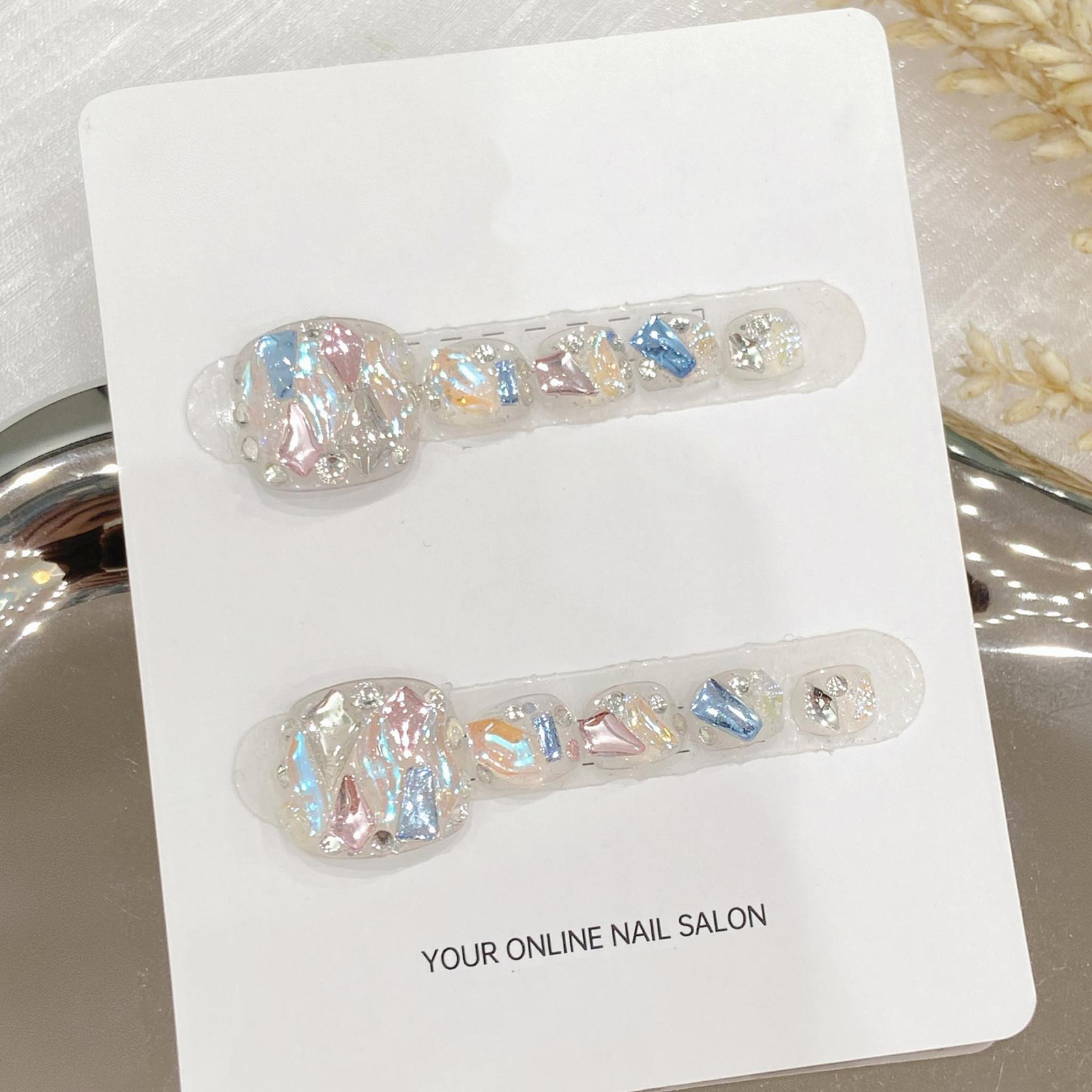 Handmade Press On Nails Transp - Resin Art Glitter recension och pris
