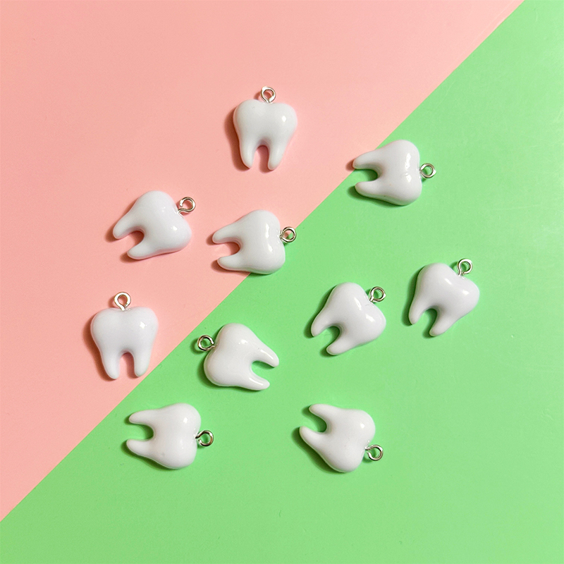 10pcs Cute White Teeth Resin P - Resin Art Notes recension och pris