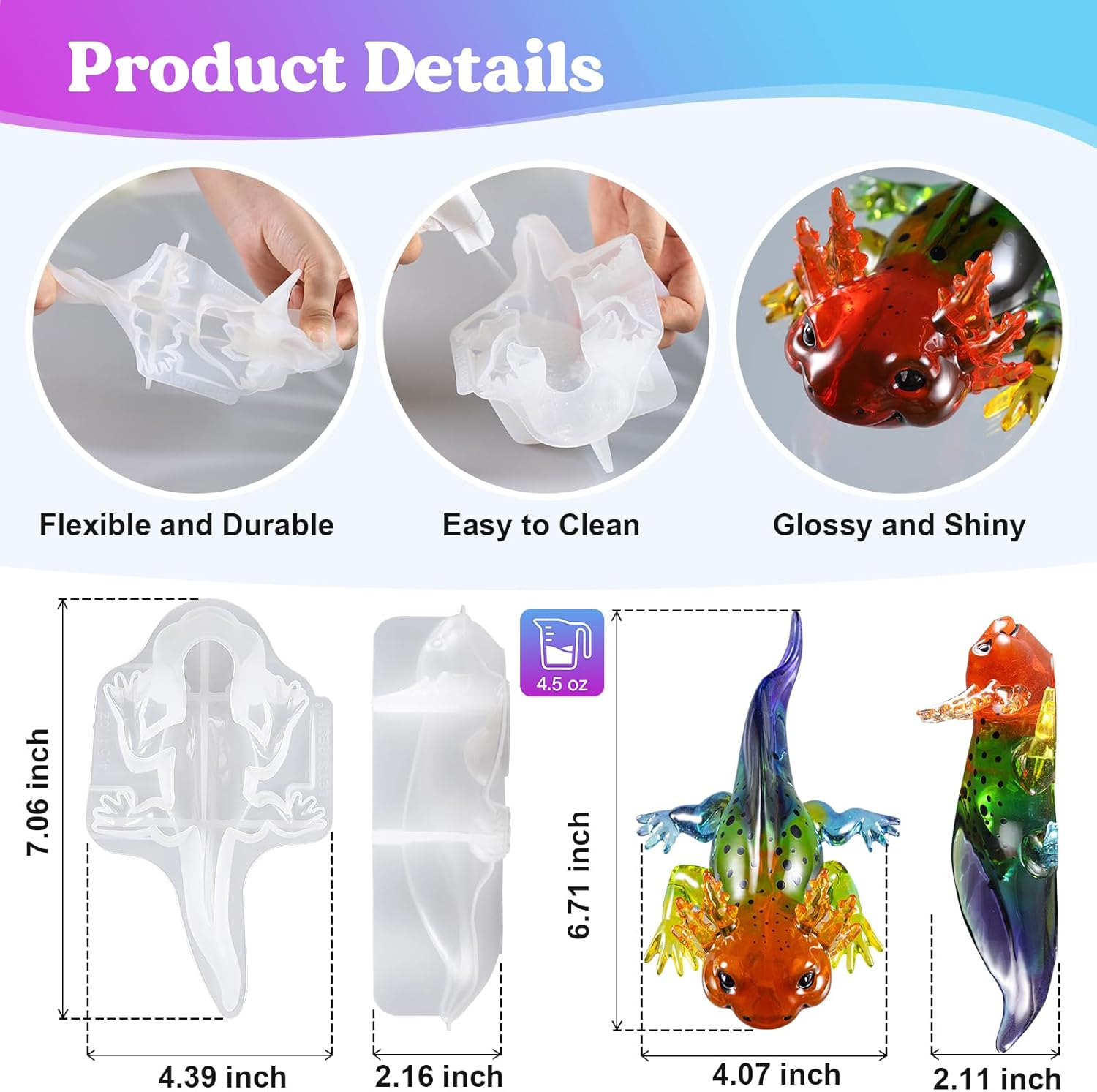 Large Axolotl Resin Molds Sili - Resin Art And Decor recension och pris