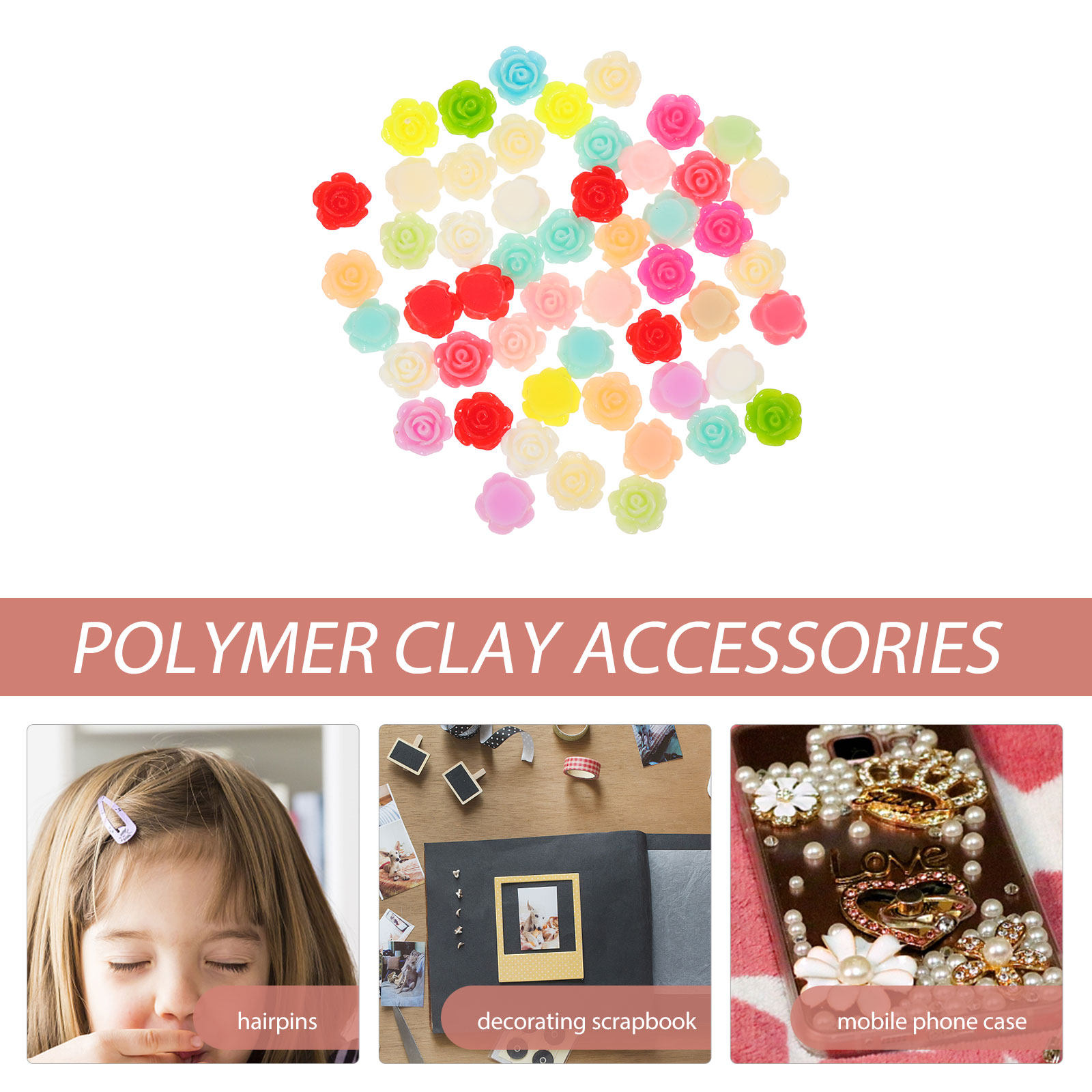 50Pcs Stereo Resin Rose Orname - Resin Art And Jewelry recension och pris