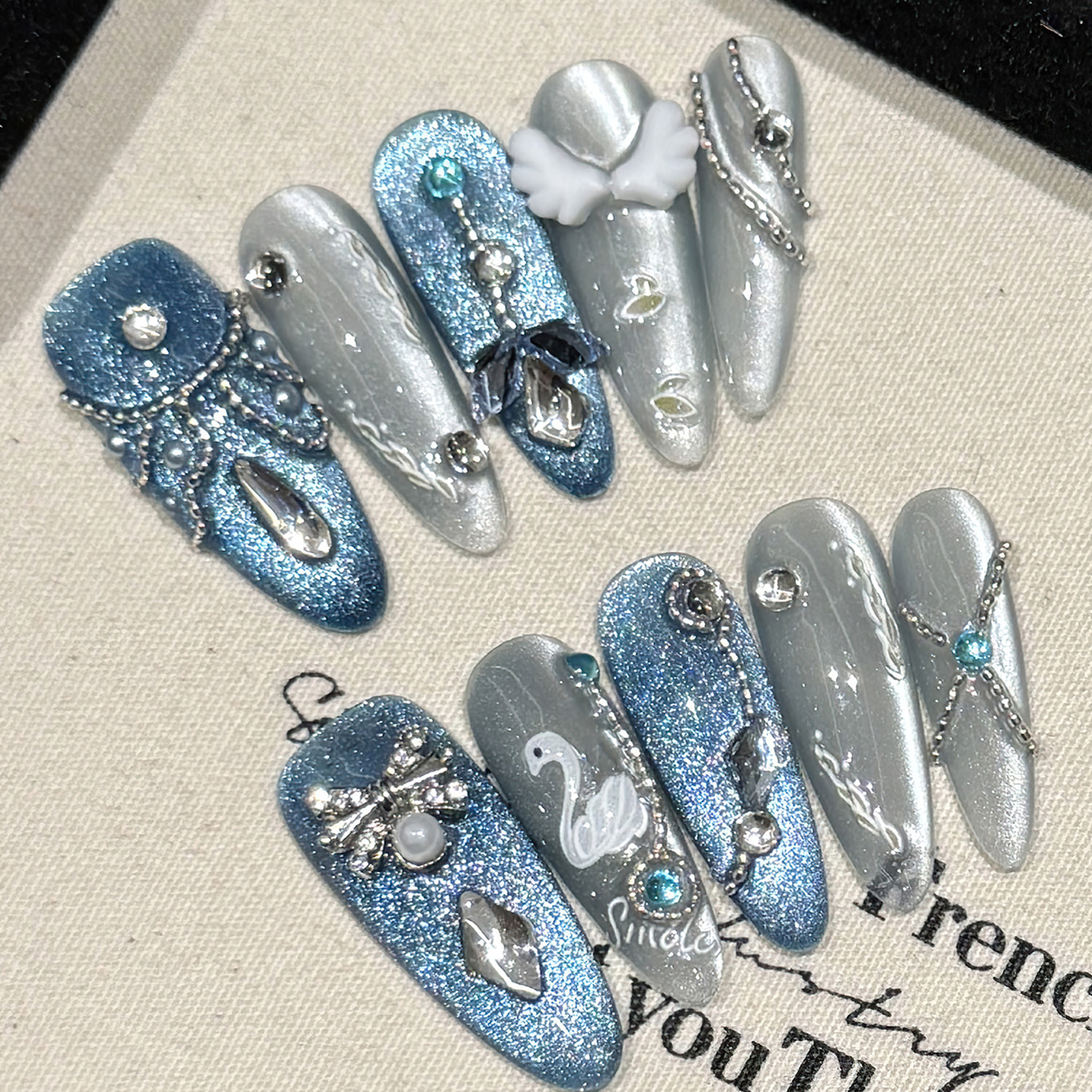 10Pcs White Swan Handmade Fals - Resin Art Glitter recension och pris