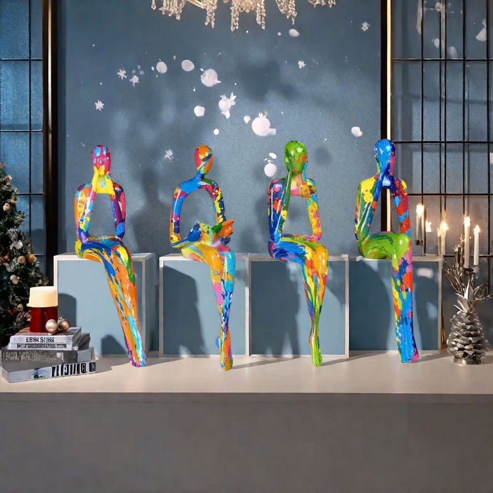 4-Piece Character Abstract Thi - Resin Art Wedding Gift recension och pris