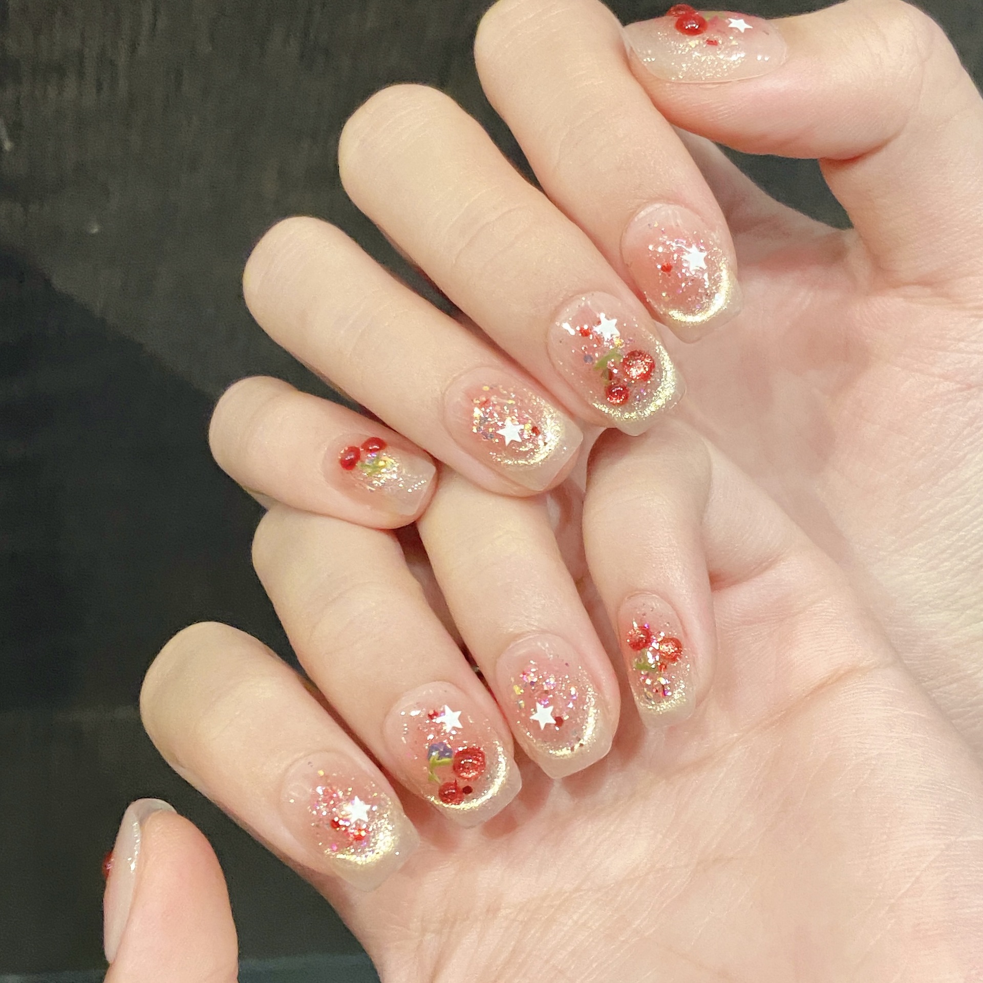 10pcs Sweet Cherry Press On Na - Resin Art Glitter recension och pris