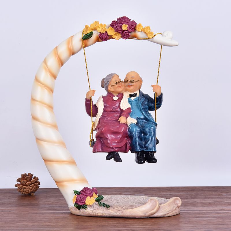 Chinese Swing Old Couples Resi - Resin Art Wedding Gift recension och pris