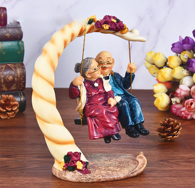 Chinese Swing Old Couples Resi - Resin Art Wedding Gift recension och pris