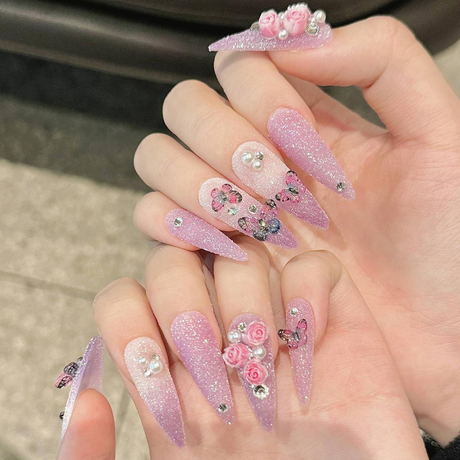 10pcs Long Stiletto Handmade F - Resin Art Glitter recension och pris