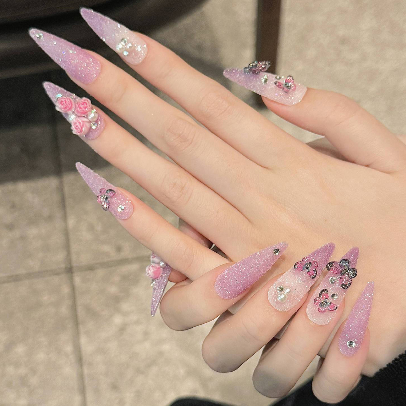 10pcs Long Stiletto Handmade F - Resin Art Glitter recension och pris