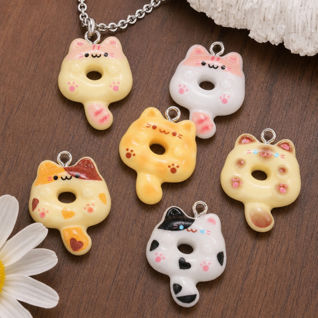 10Pcs Kawaii Cartoon Cat Resin - Resin Art Notes recension och pris