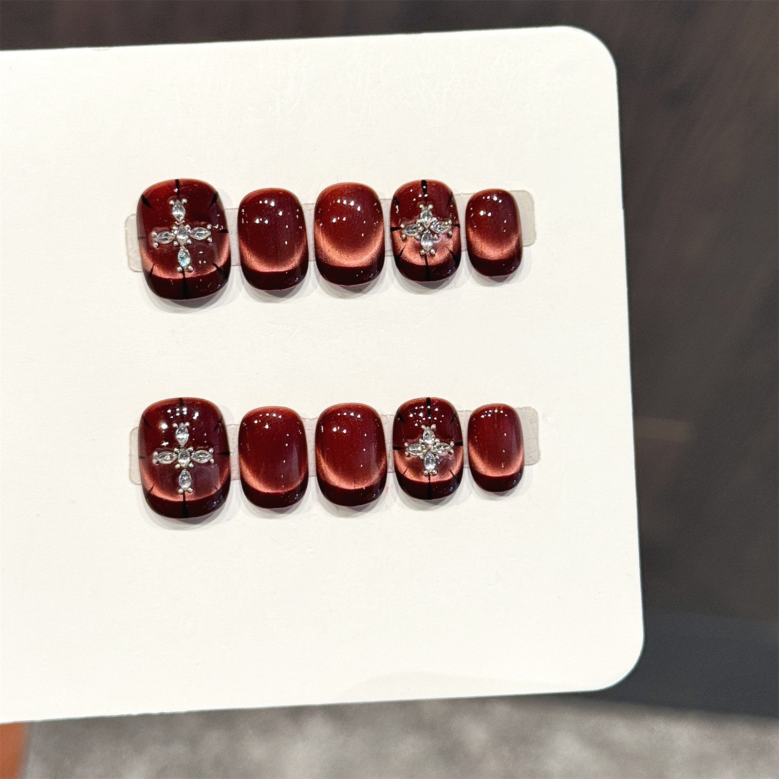 10pcs Wine-red Cat's Eye Press - Resin Art Glitter recension och pris