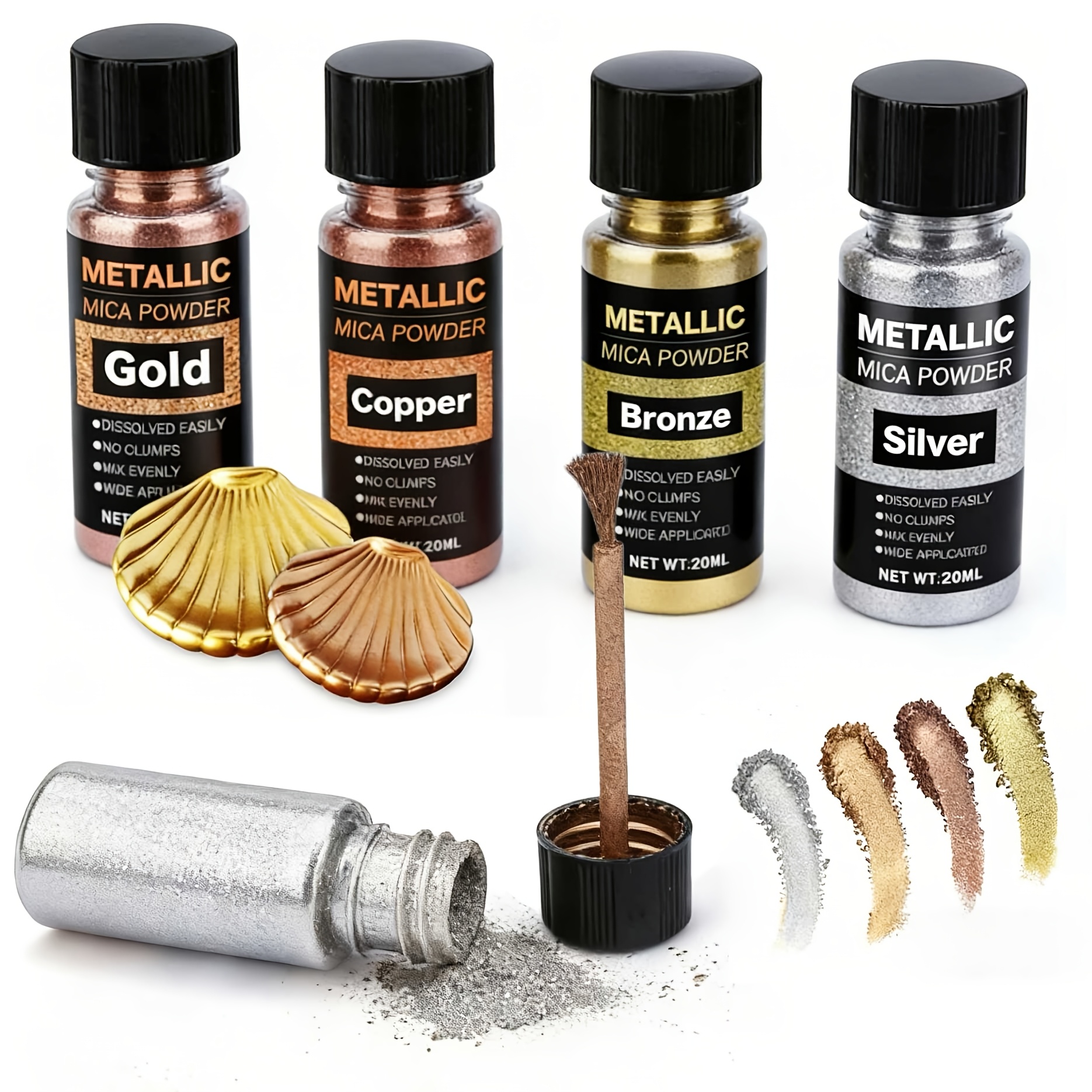 Metallic Mica Powder, Brushed  - Resin Art Glue recension och pris