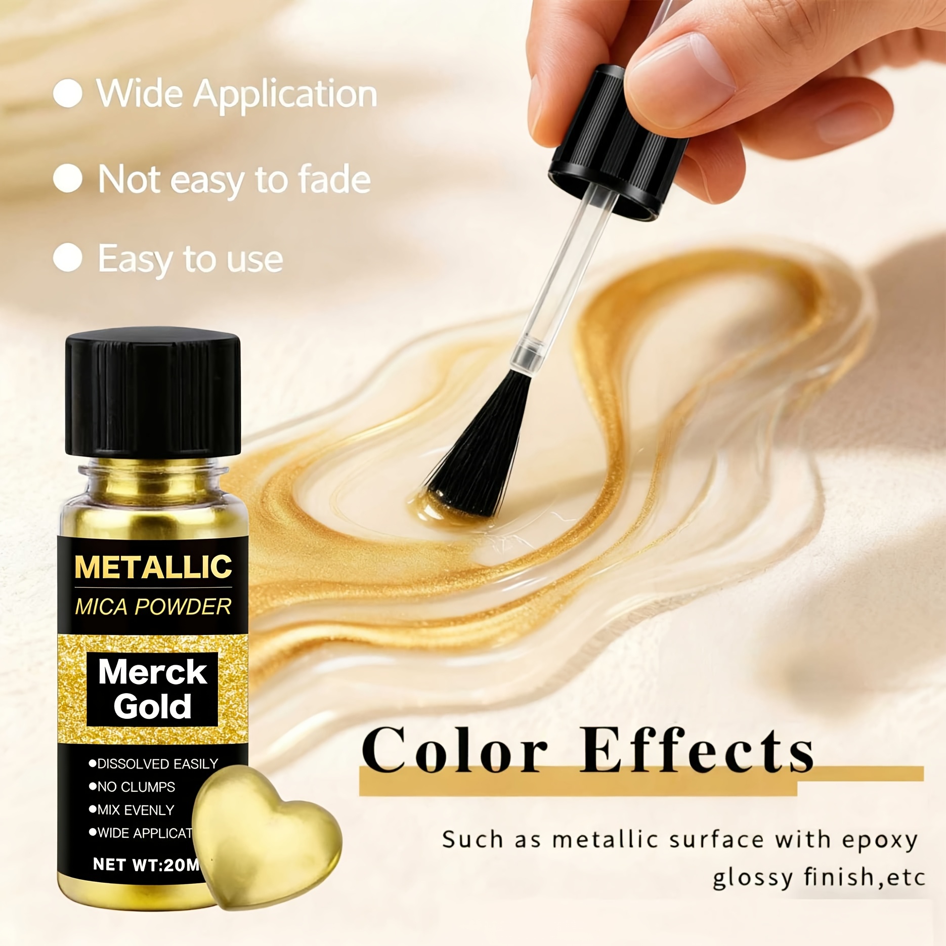 Metallic Mica Powder, Brushed  - Resin Art Glue recension och pris