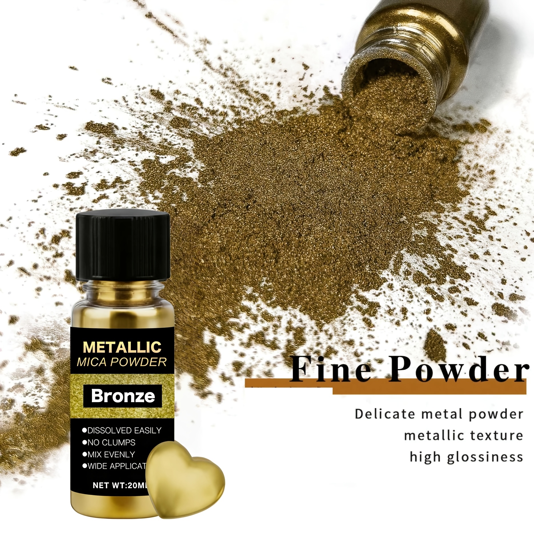 Metallic Mica Powder, Brushed  - Resin Art Glue recension och pris