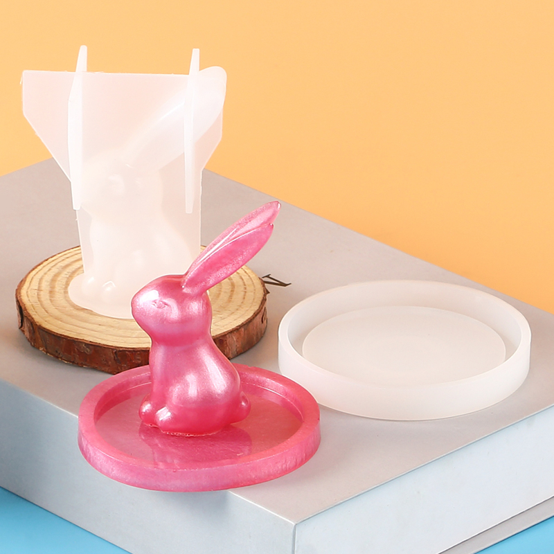 2Pcs 3D Bunny Ring Holder Sili - Resin Art Clock recension och pris
