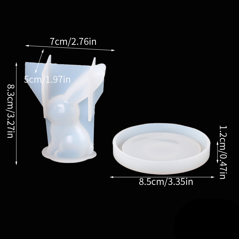 2Pcs 3D Bunny Ring Holder Sili - Resin Art Clock recension och pris