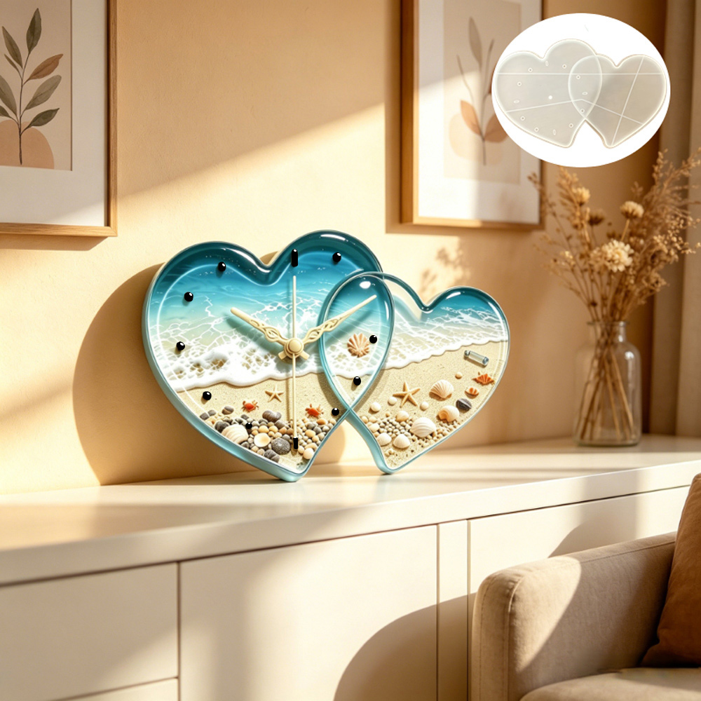 Love connected heart shape clo - Resin Art Clock recension och pris