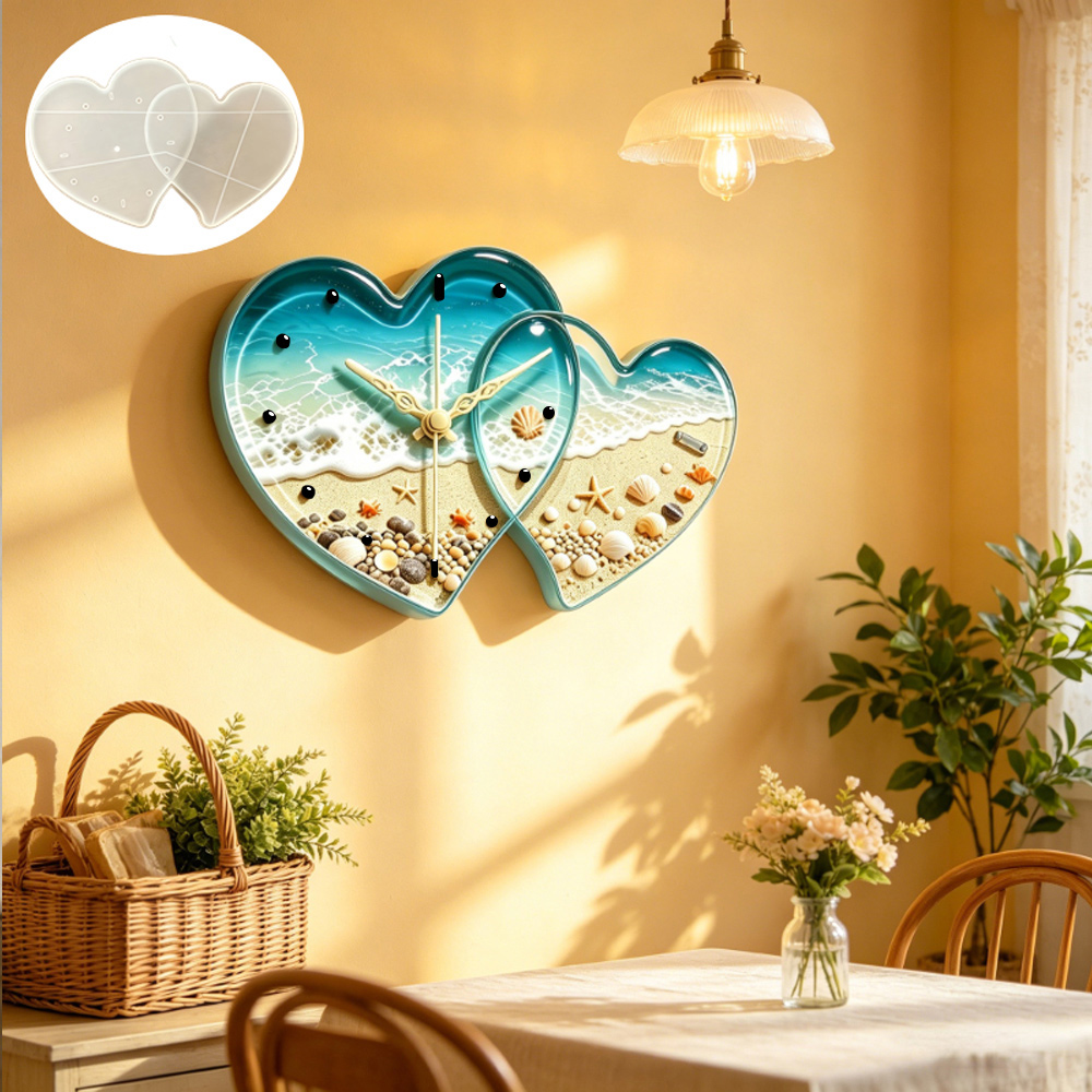 Love connected heart shape clo - Resin Art Clock recension och pris