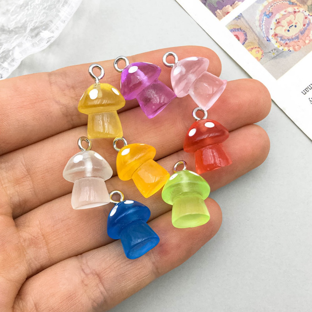 16pcs Luminous Mushroom Charms - Resin Art Notes recension och pris