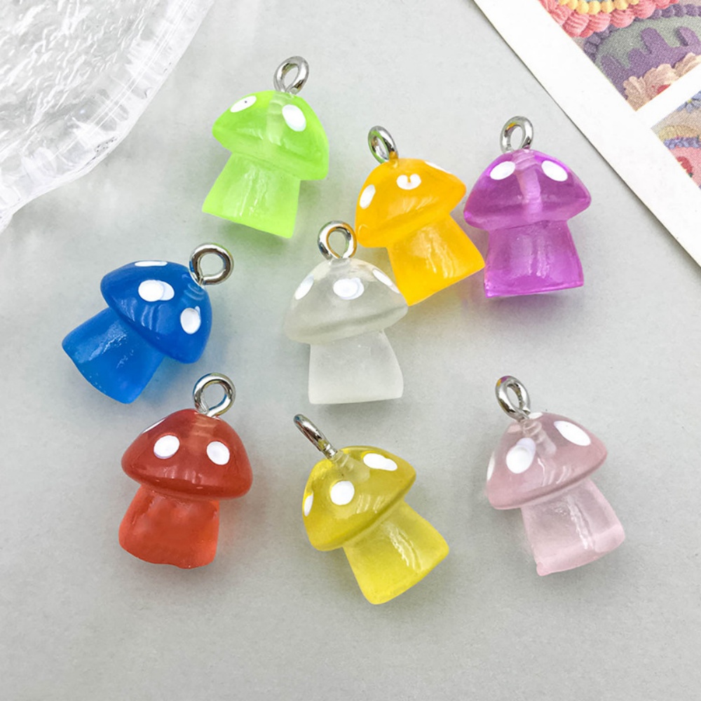 16pcs Luminous Mushroom Charms - Resin Art Notes recension och pris