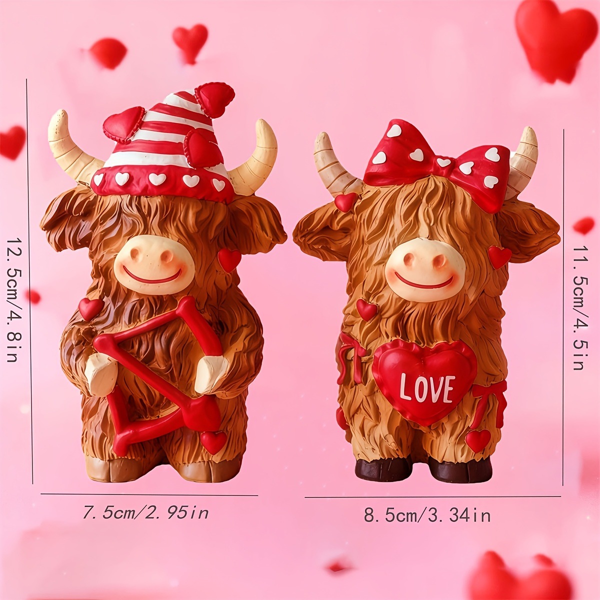 Highland Cow Couple Resin Orna - Resin Art Wedding Gift recension och pris