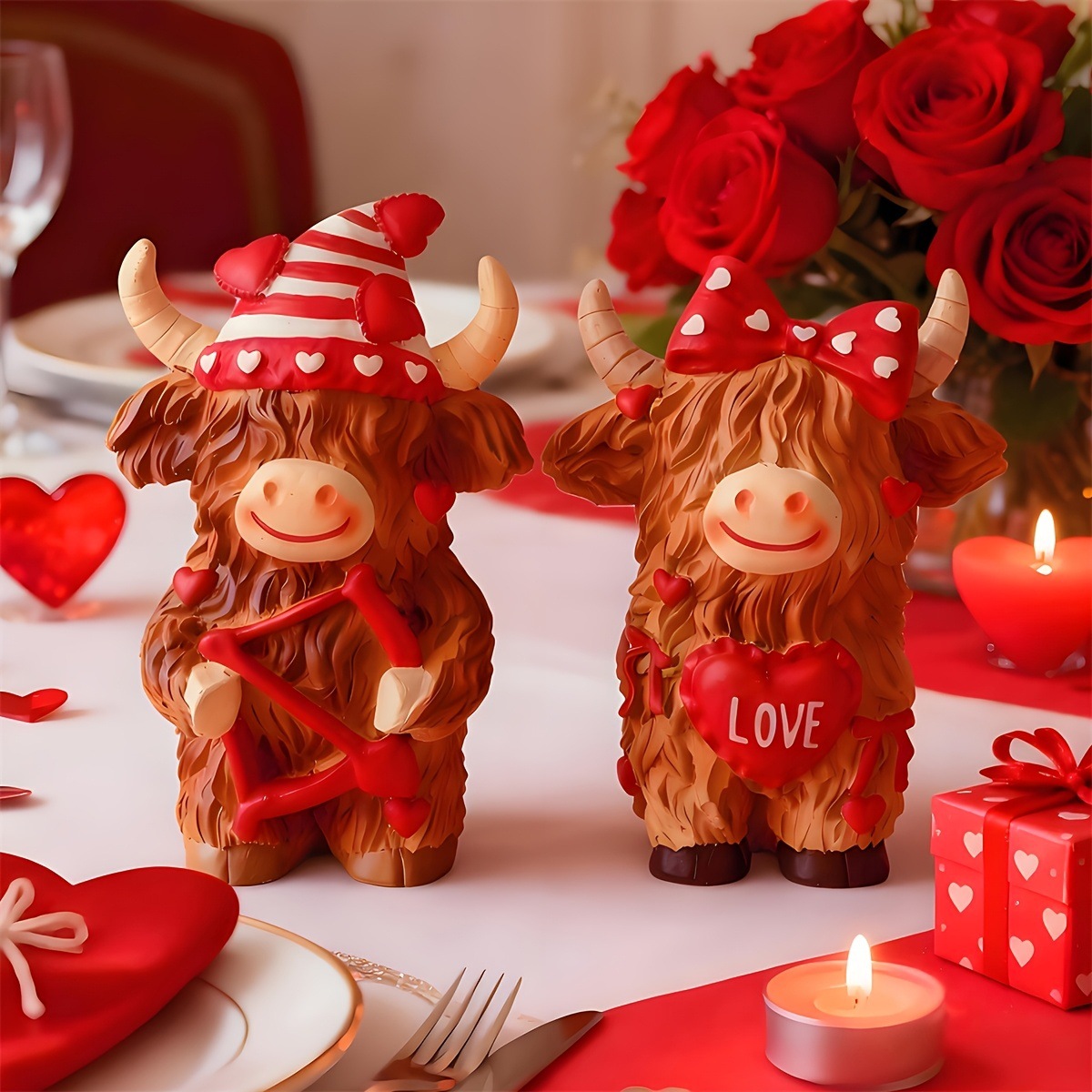 Highland Cow Couple Resin Orna - Resin Art Wedding Gift recension och pris
