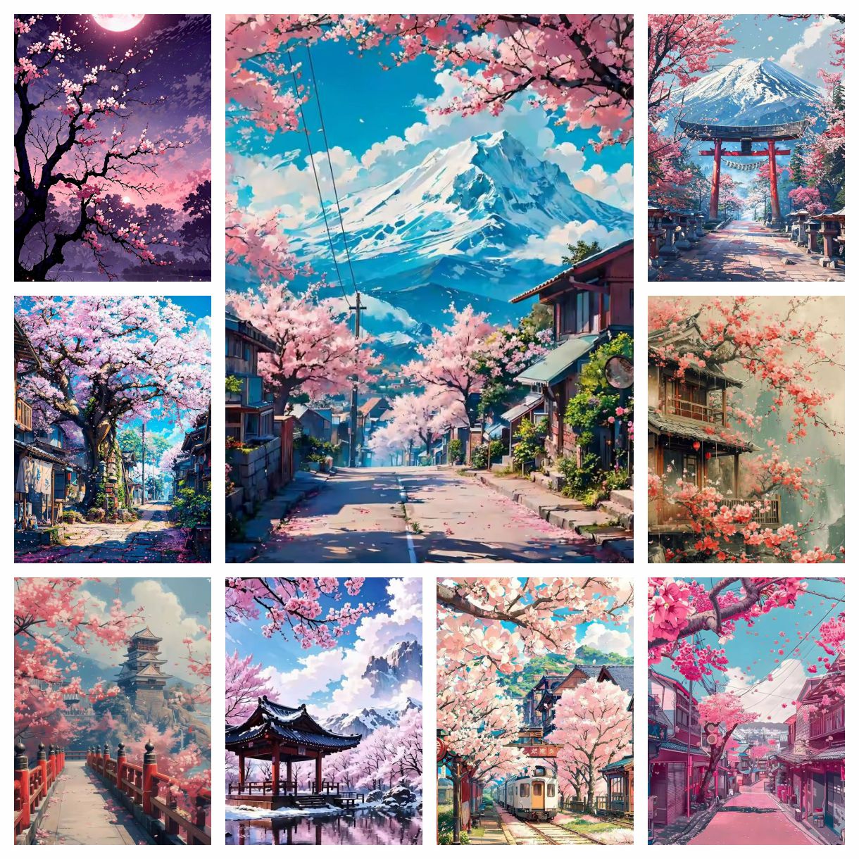 1PC frameless Japanese Cherry  - Resin Art Wall recension och pris