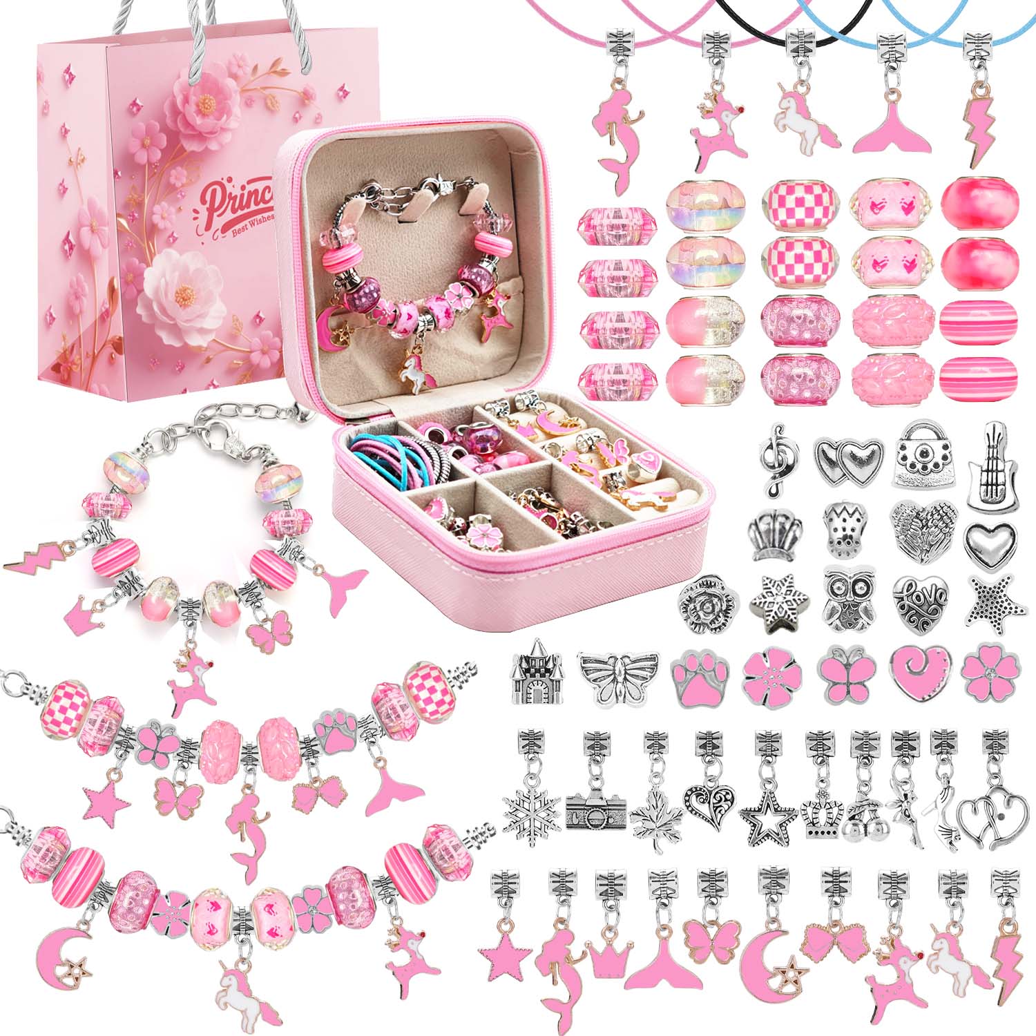 68pcs pink beaded jewelry set, - Resin Art Notes recension och pris