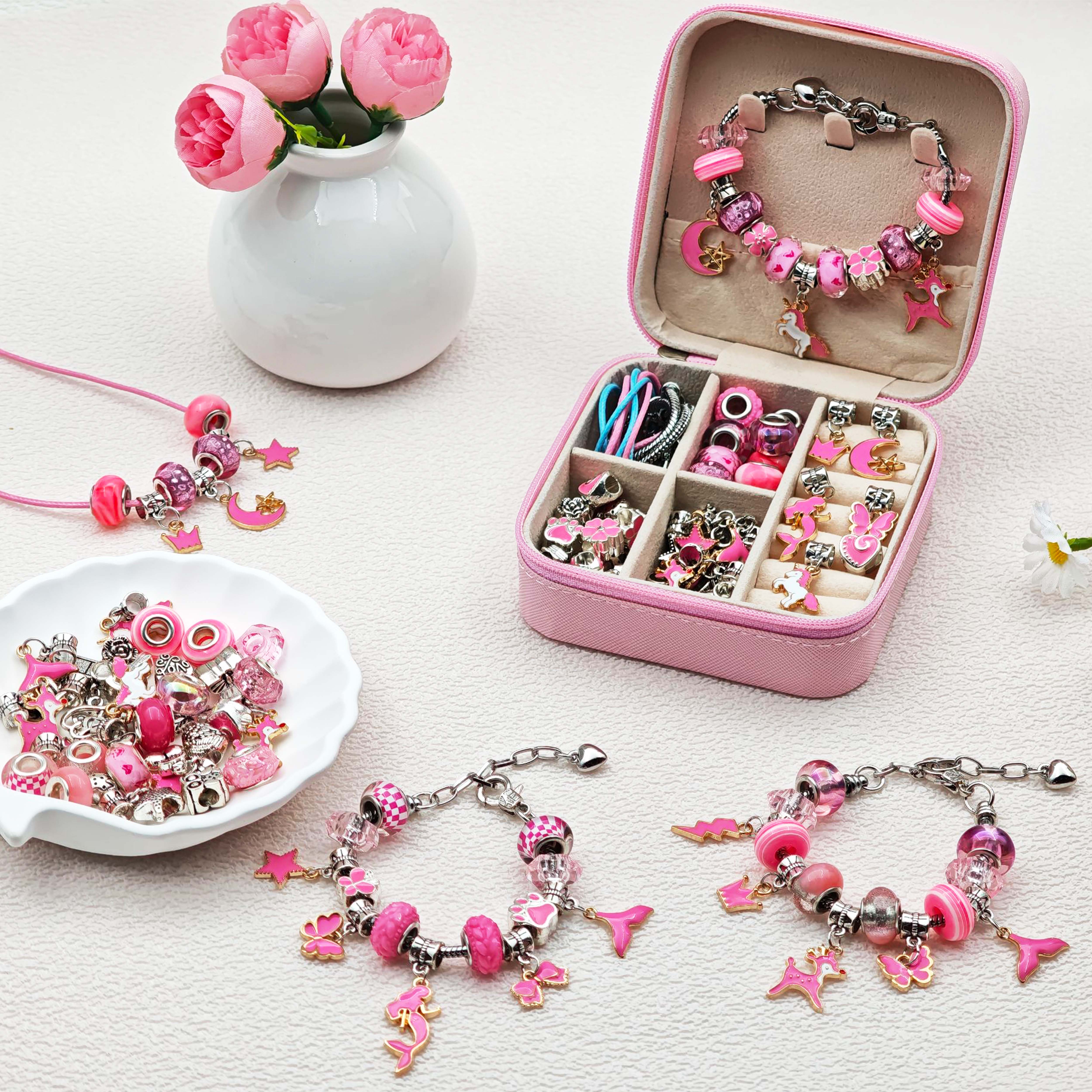 68pcs pink beaded jewelry set, - Resin Art Notes recension och pris