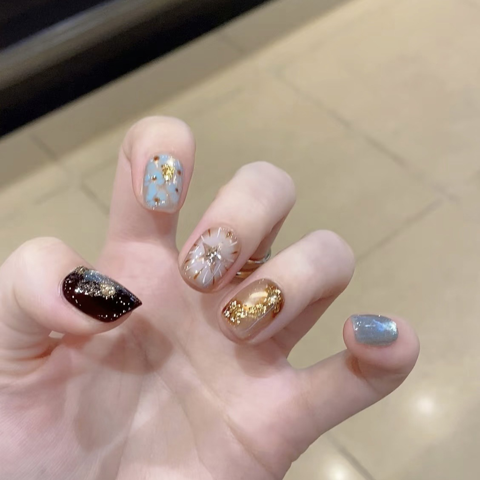 10Pcs Fake Nails Short Square  - Resin Art Use recension och pris