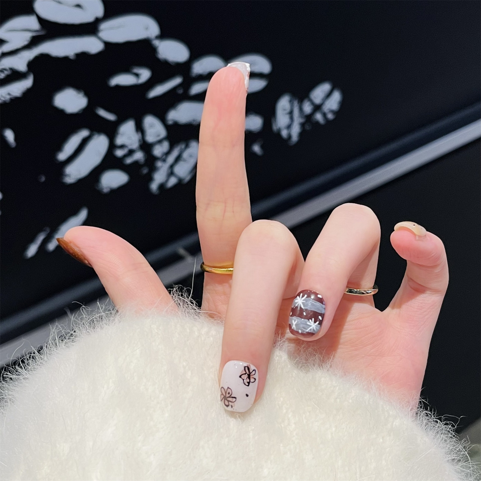 10Pcs Fake Nails Short Square  - Resin Art Use recension och pris
