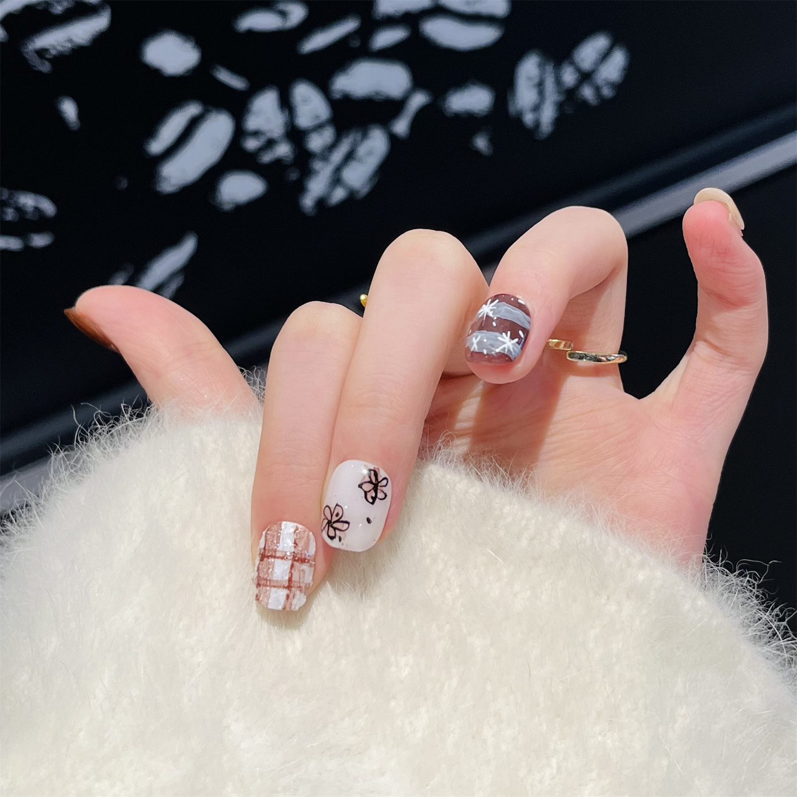 10Pcs Fake Nails Short Square  - Resin Art Use recension och pris