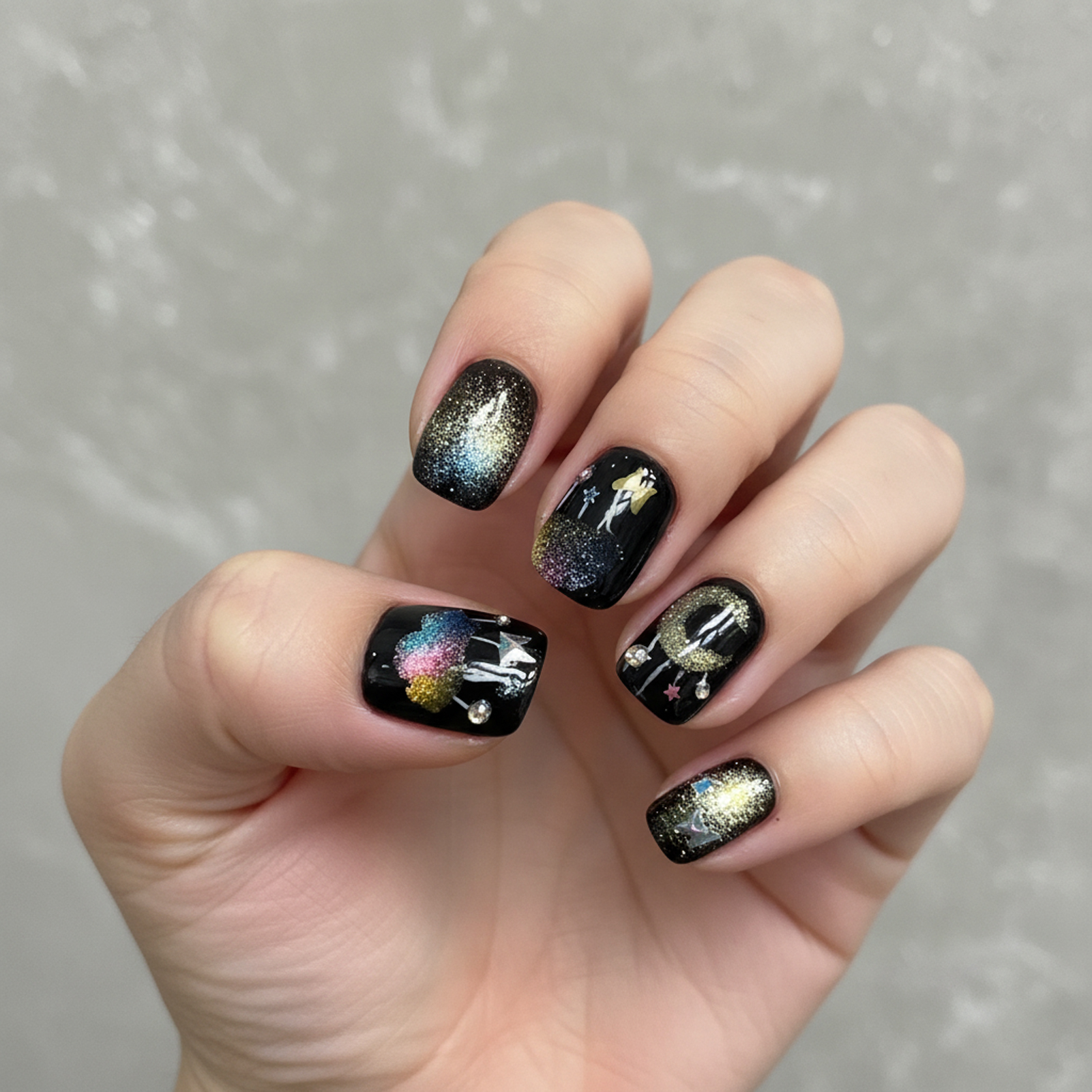 10Pcs Fake Nails Short Square  - Resin Art Use recension och pris