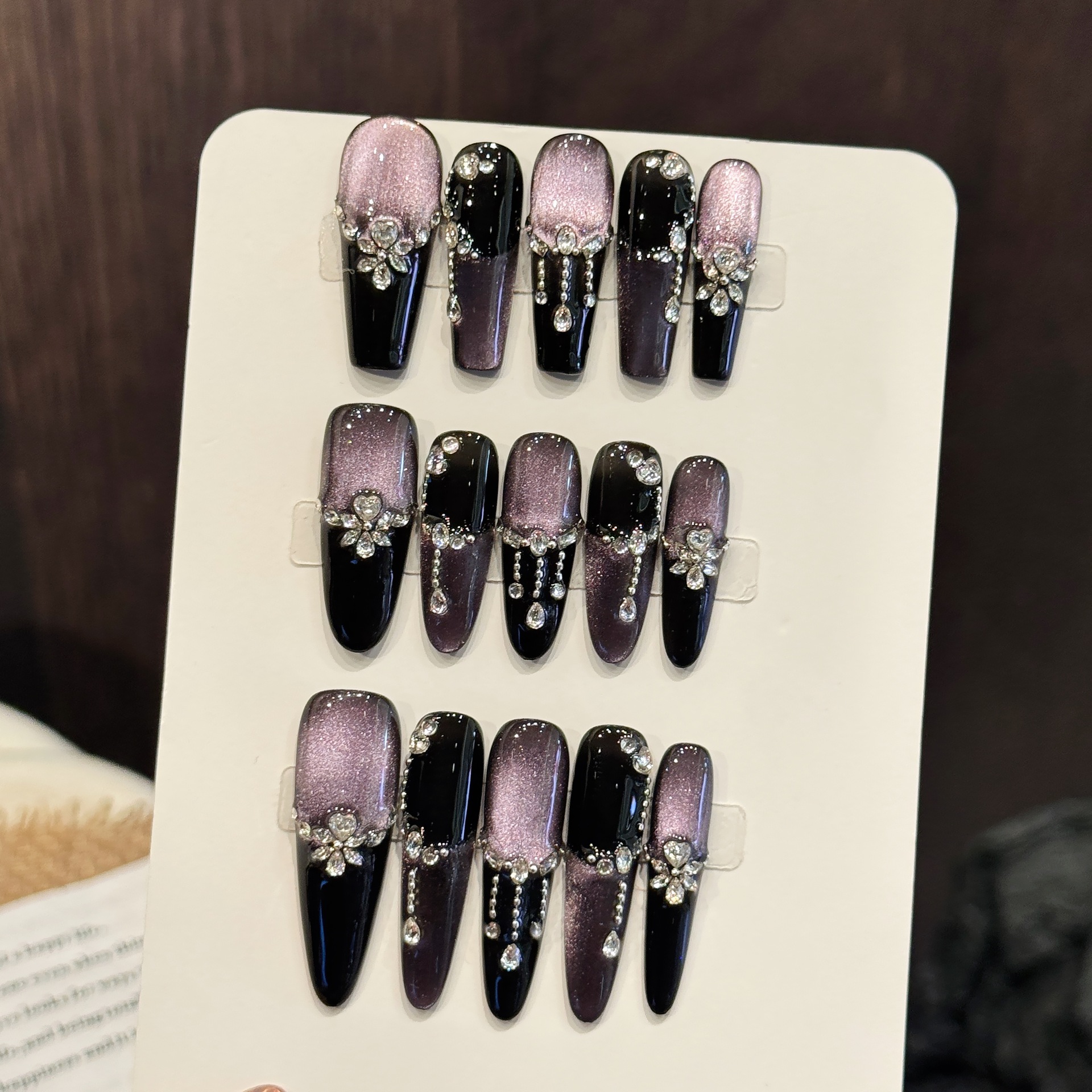 10pcs Black Purple French Styl - Resin Art Glitter recension och pris