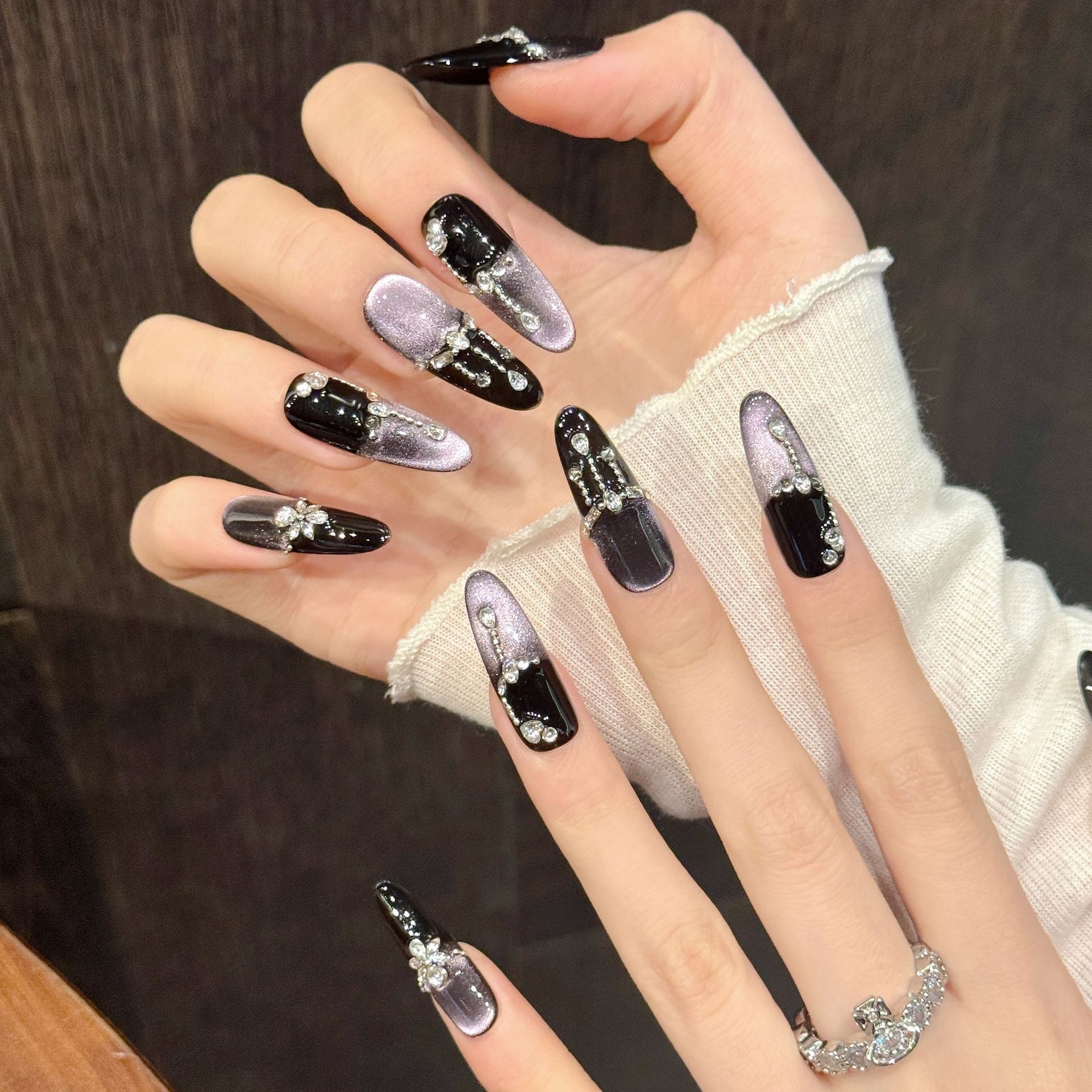 10pcs Black Purple French Styl - Resin Art Glitter recension och pris