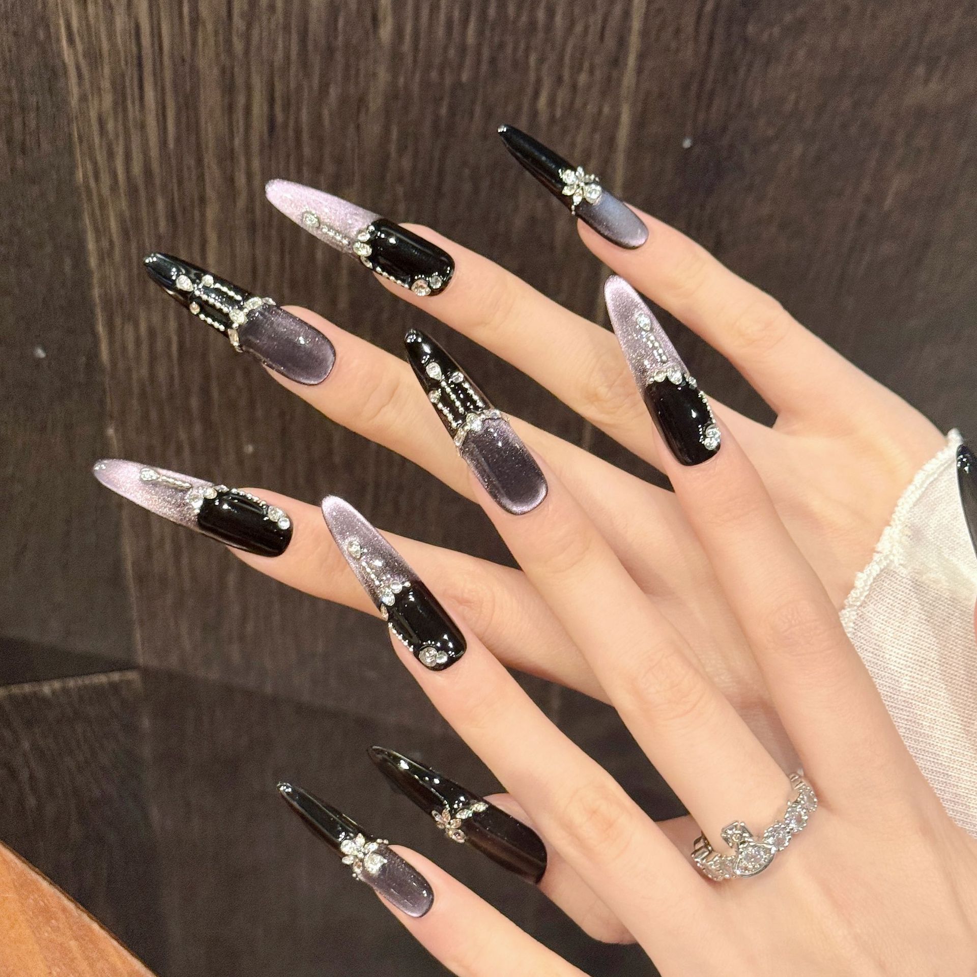 10pcs Black Purple French Styl - Resin Art Glitter recension och pris