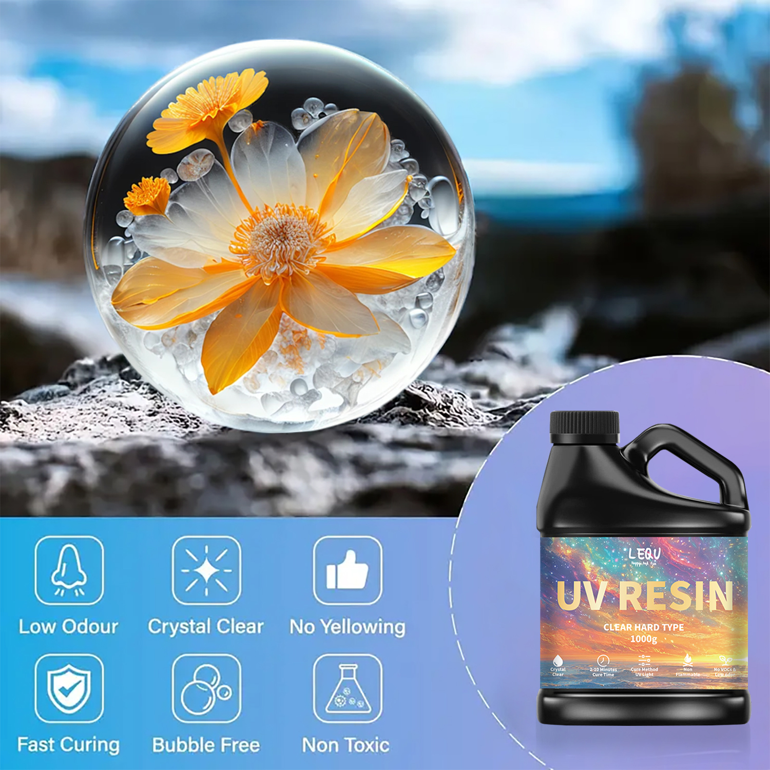 100/200/500/1000g UV Epoxy Res - Resin Art Glue recension och pris
