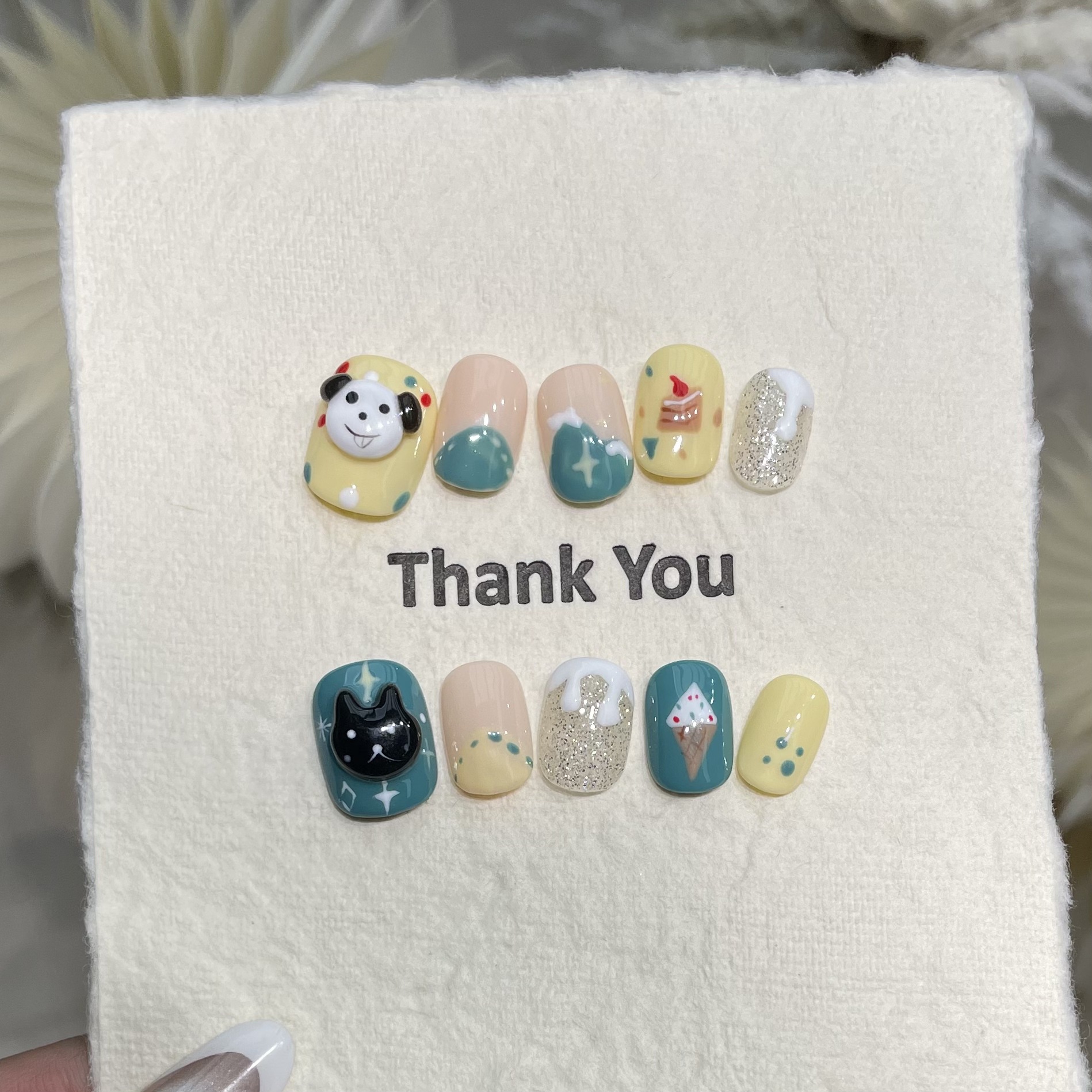 10Pcs Handmade Press On Nails  - Resin Art Glue recension och pris
