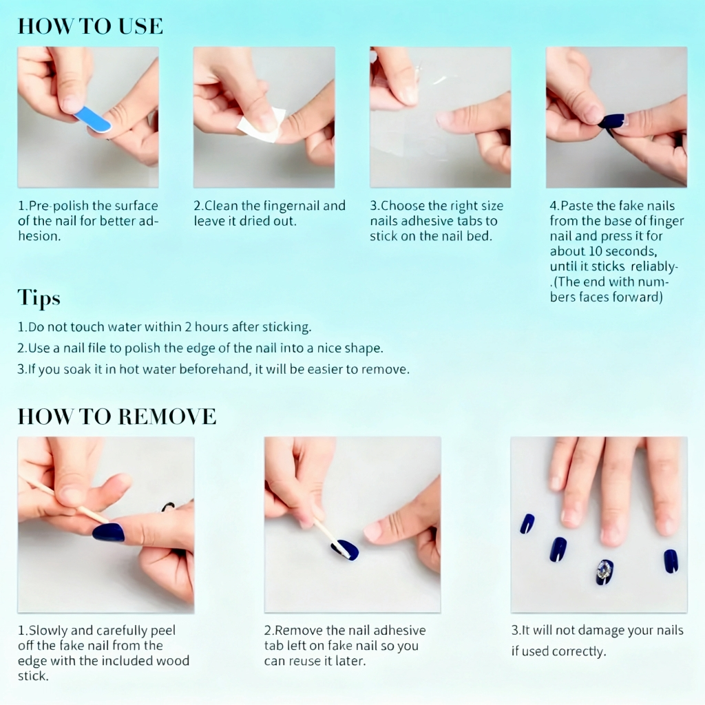 10Pcs Handmade Press On Nails  - Resin Art Glue recension och pris